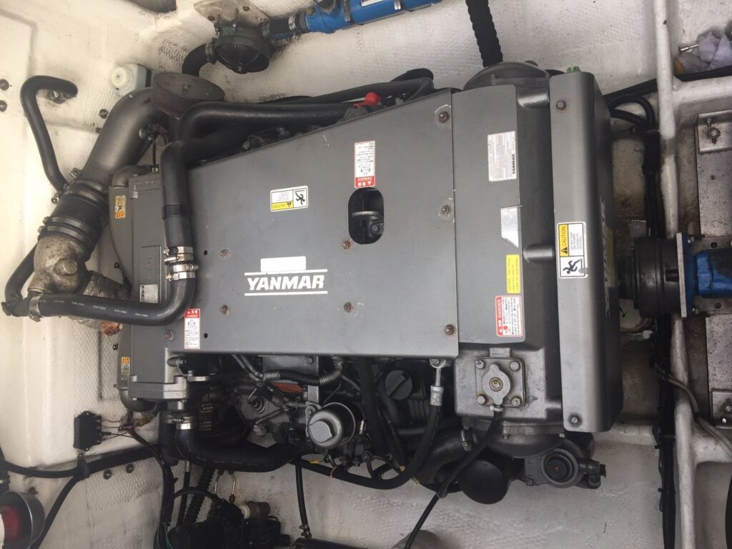 Yanmar marine diesel engine powering a fishing boat.